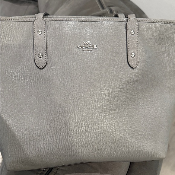 Coach Charcoal Leather Tote - Picture 4 of 4